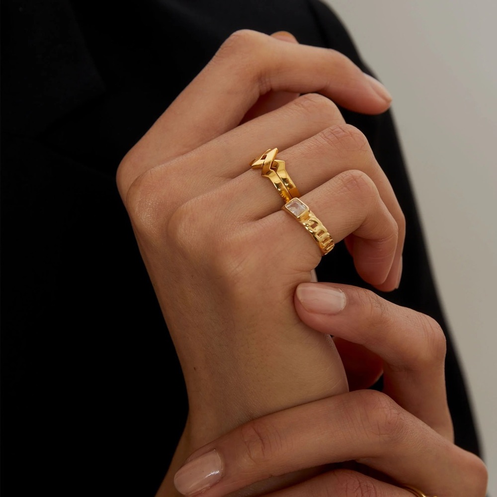 Argento Vivo THE MINI CHAIN RING WITH CZ